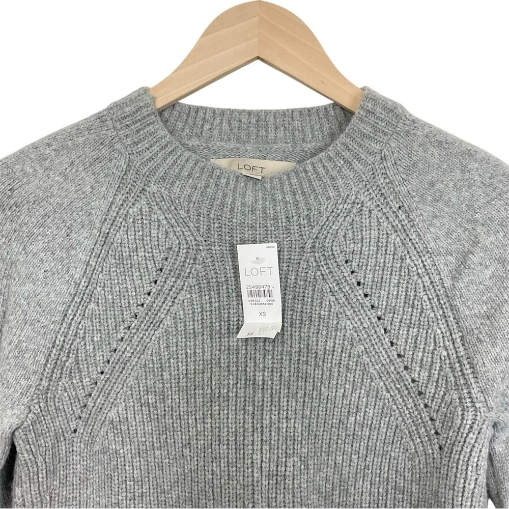 Ann Taylor Loft Gray Wool Alpaca Sweater XS